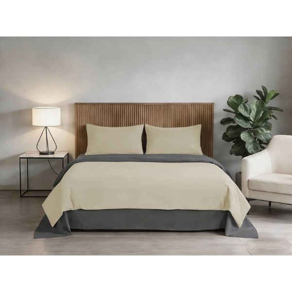 Фото - Комплект постільної білизни SOHO 200х220 Beige/Dark gray (PATTERN 20-E)